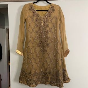 Gold embellished shalwar kameez